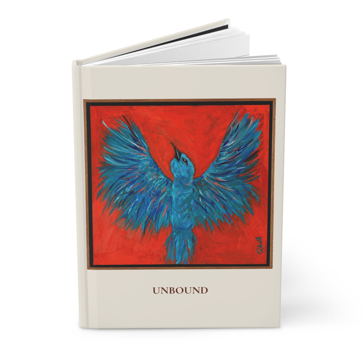 Unbound Blue Phoenix Hardcover Journal — Lined Matte Notebook for Creativity & Self-Discovery