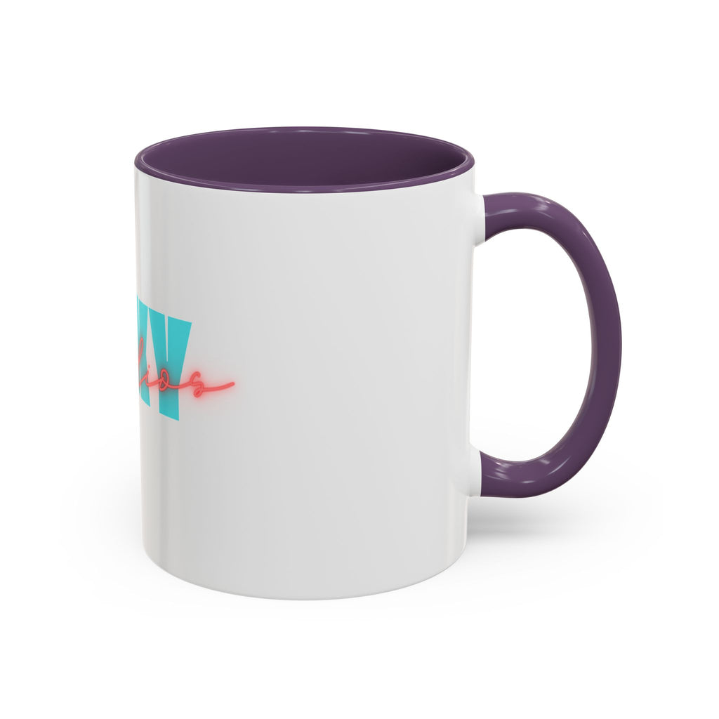 Moxy Cafe Accent Mug — Retro Turquoise & Neon Pink Coffee Cup (11/15oz)