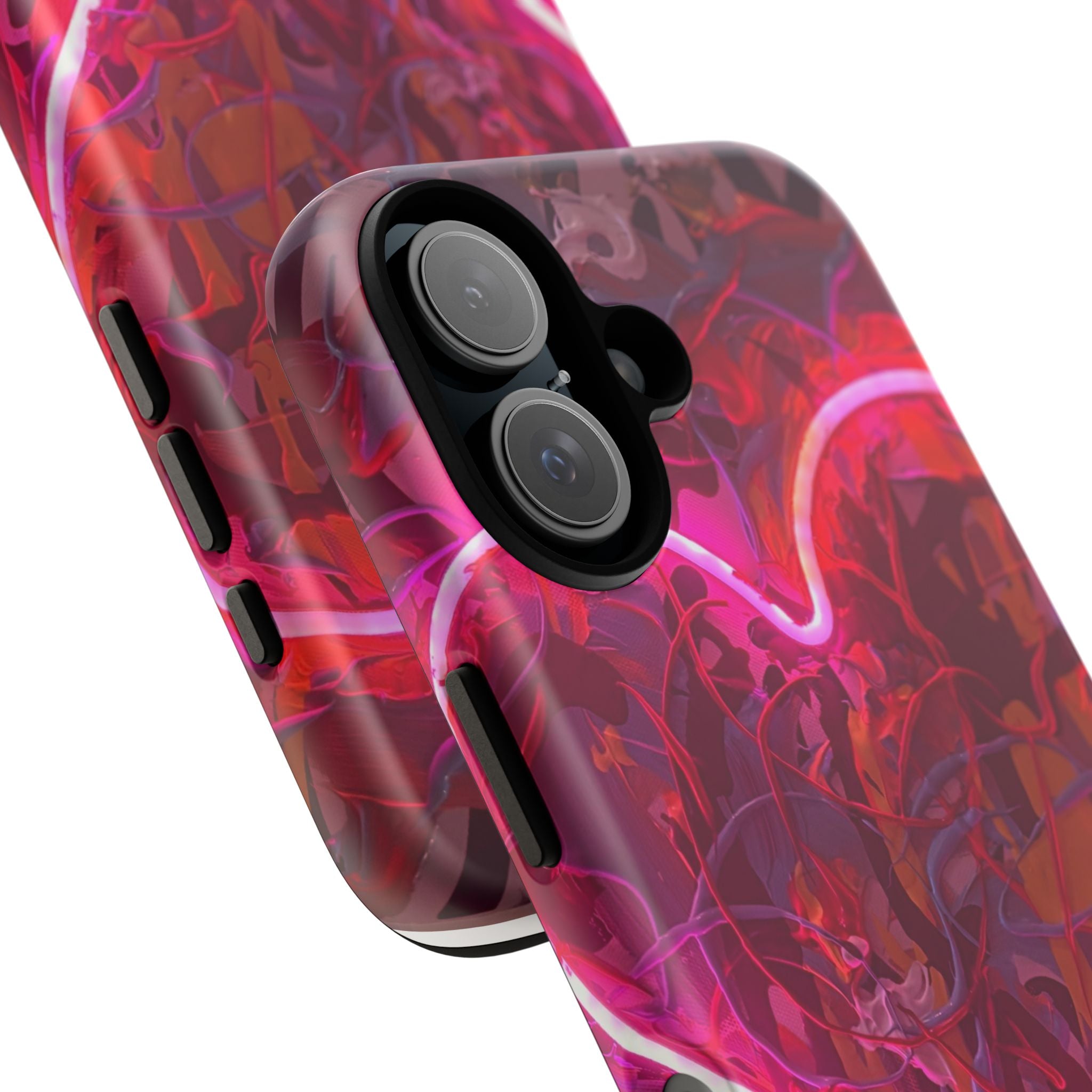 Neon Heart Tough Phone Case — Pink Graffiti Protective Cover