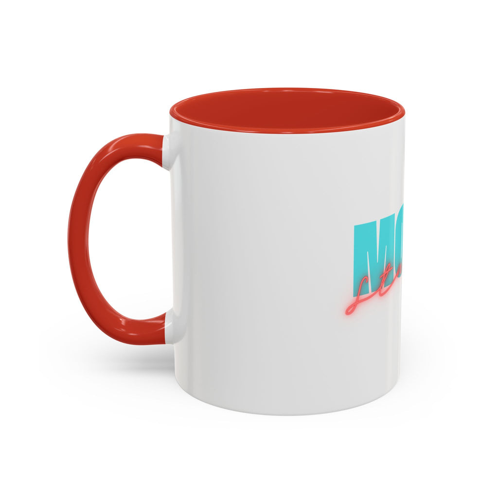 Moxy Cafe Accent Mug — Retro Turquoise & Neon Pink Coffee Cup (11/15oz)