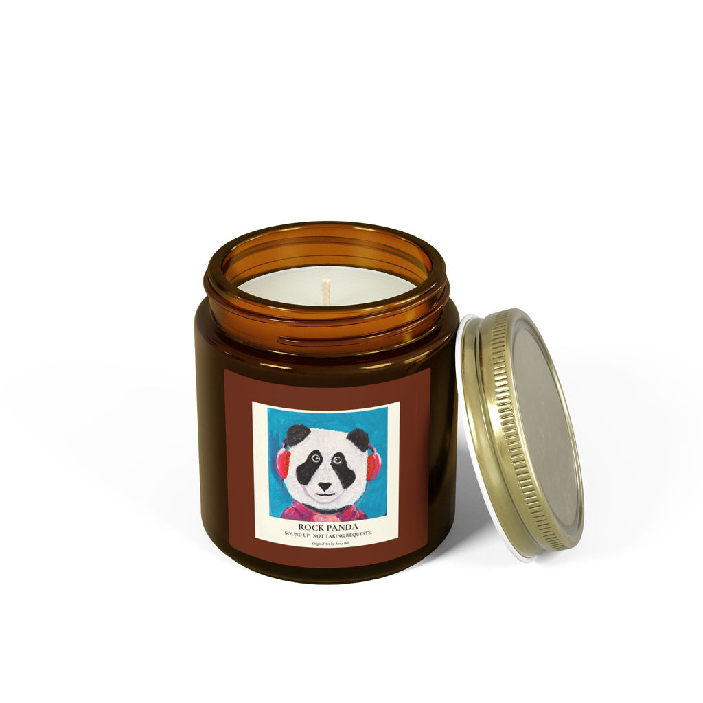 Rock Panda Art Candle -  Coconut Apricot Scented Candle (4oz & 9oz) Unique Gift