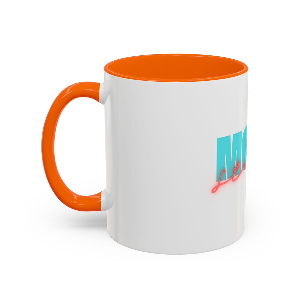Moxy Cafe Accent Mug — Retro Turquoise & Neon Pink Coffee Cup (11/15oz)