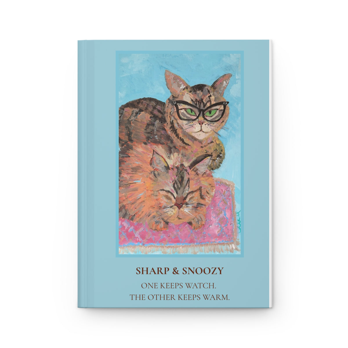 Cat Duo Hardcover Journal — "Sharp & Snoozy" Lined Notebook