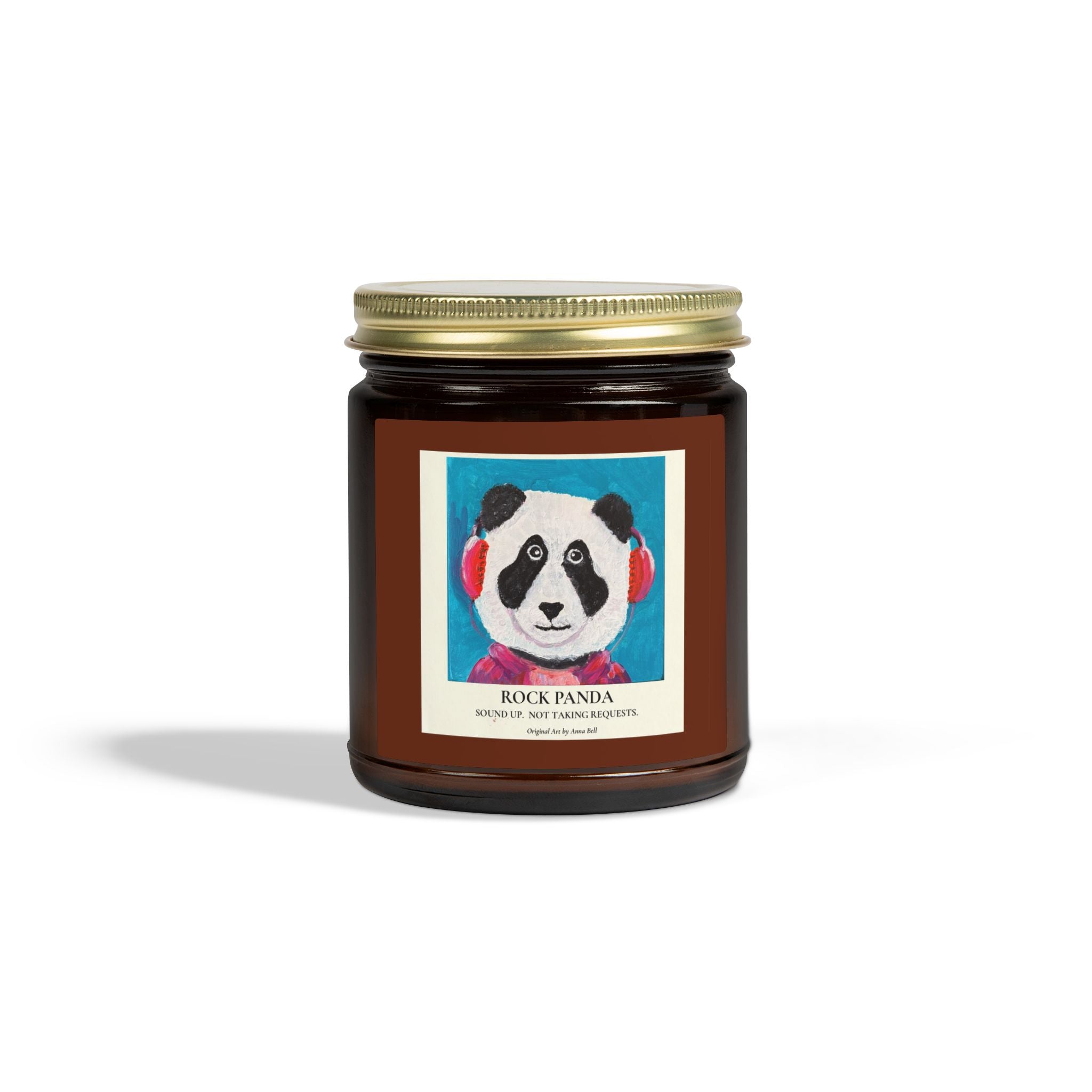 Rock Panda Art Candle -  Coconut Apricot Scented Candle (4oz & 9oz) Unique Gift