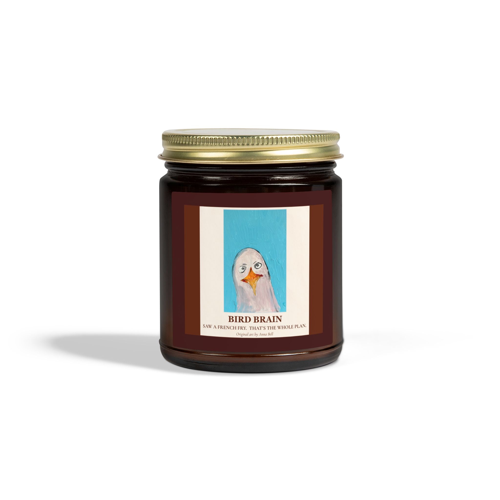 Coconut Apricot Scented Candle (4oz/9oz) — 'Bird Brain' Jar Candle