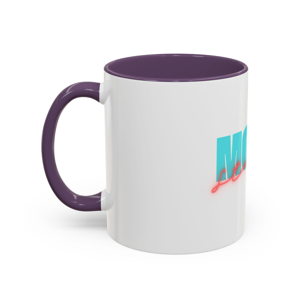 Moxy Cafe Accent Mug — Retro Turquoise & Neon Pink Coffee Cup (11/15oz)