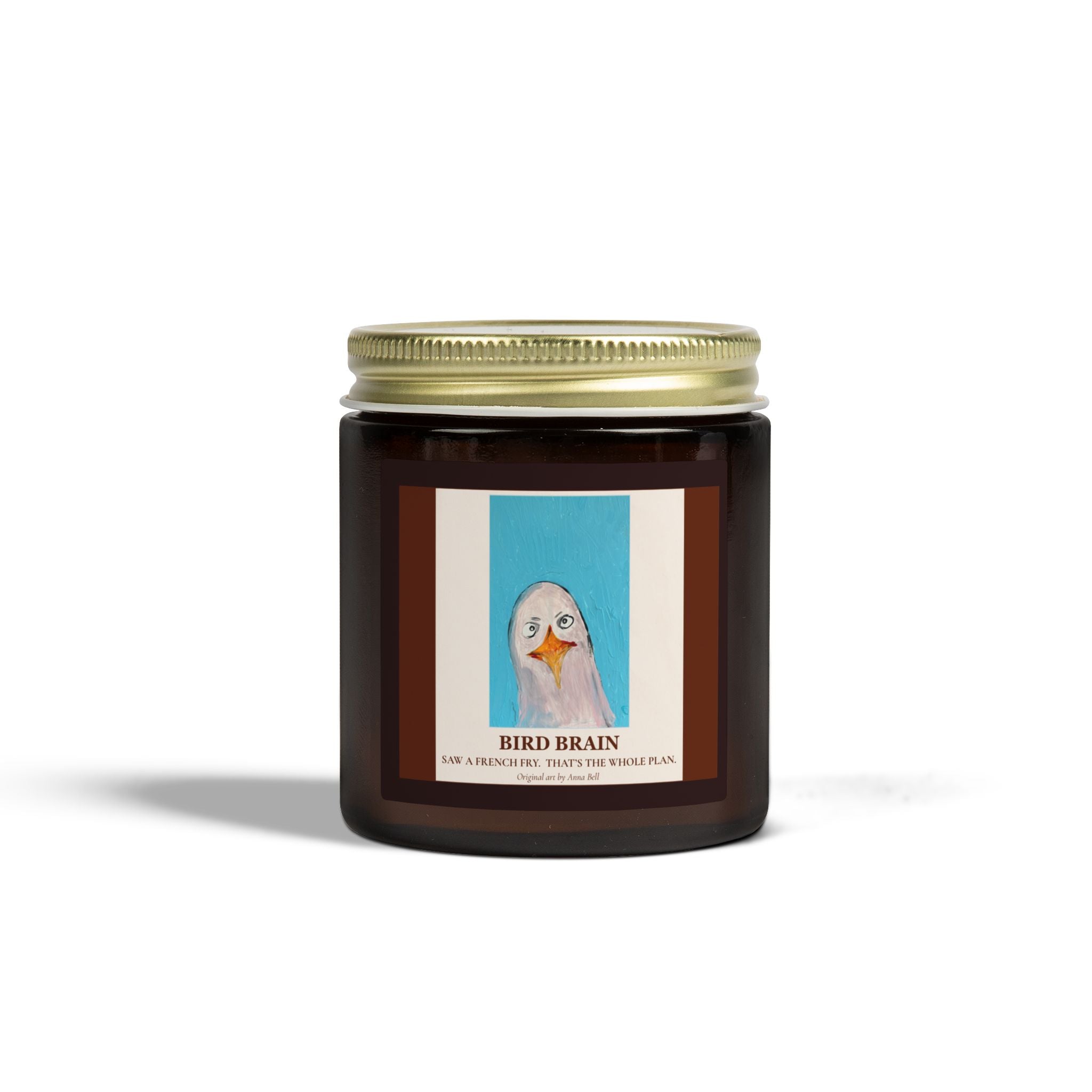 Coconut Apricot Scented Candle (4oz/9oz) — 'Bird Brain' Jar Candle