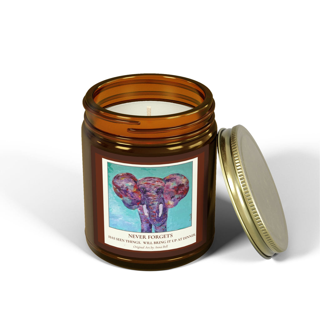 Coconut Apricot Soy Candle — 'Never Forgots' Elephant Scented Jar (4oz/9oz)