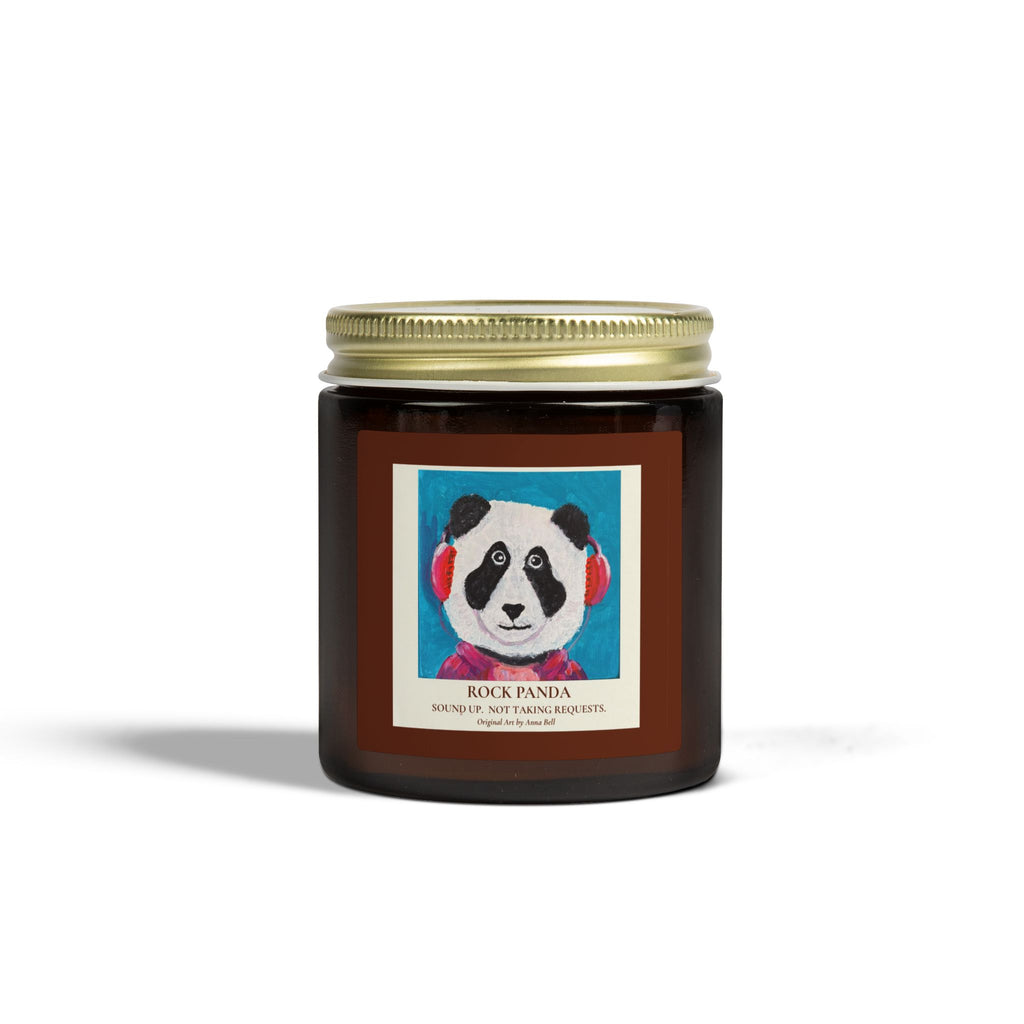 Rock Panda Art Candle -  Coconut Apricot Scented Candle (4oz & 9oz) Unique Gift