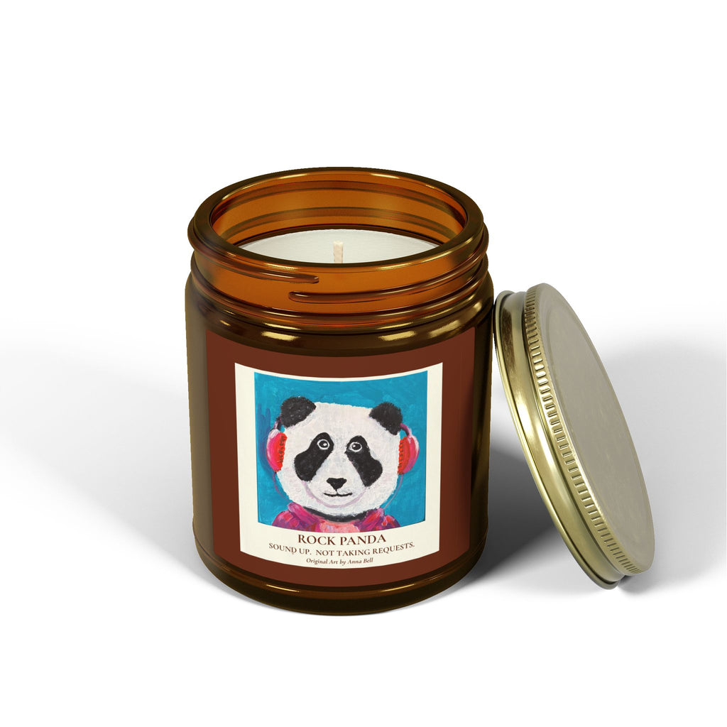 Rock Panda Art Candle -  Coconut Apricot Scented Candle (4oz & 9oz) Unique Gift