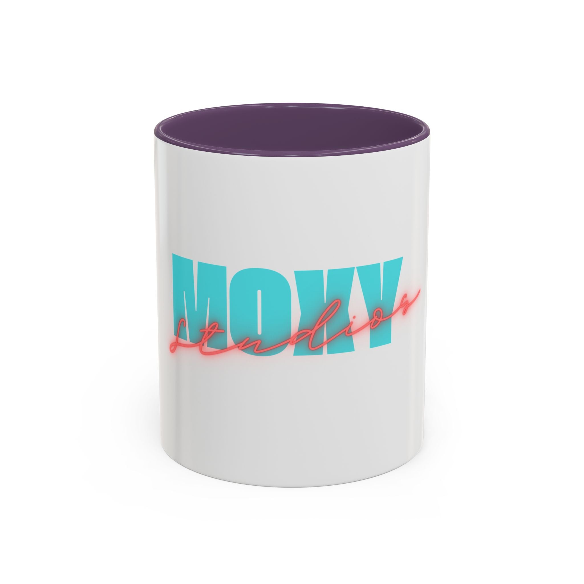 Moxy Cafe Accent Mug — Retro Turquoise & Neon Pink Coffee Cup (11/15oz)