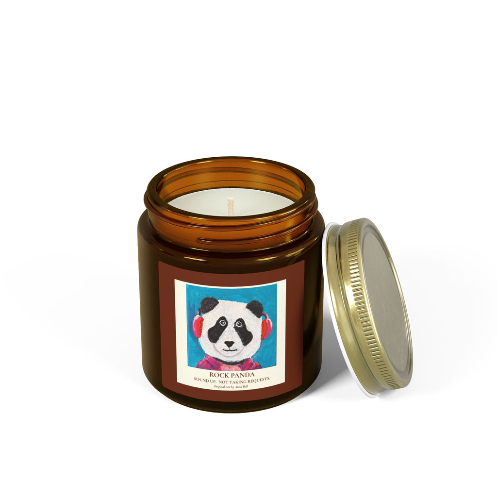 Rock Panda Art Candle -  Coconut Apricot Scented Candle (4oz & 9oz) Unique Gift