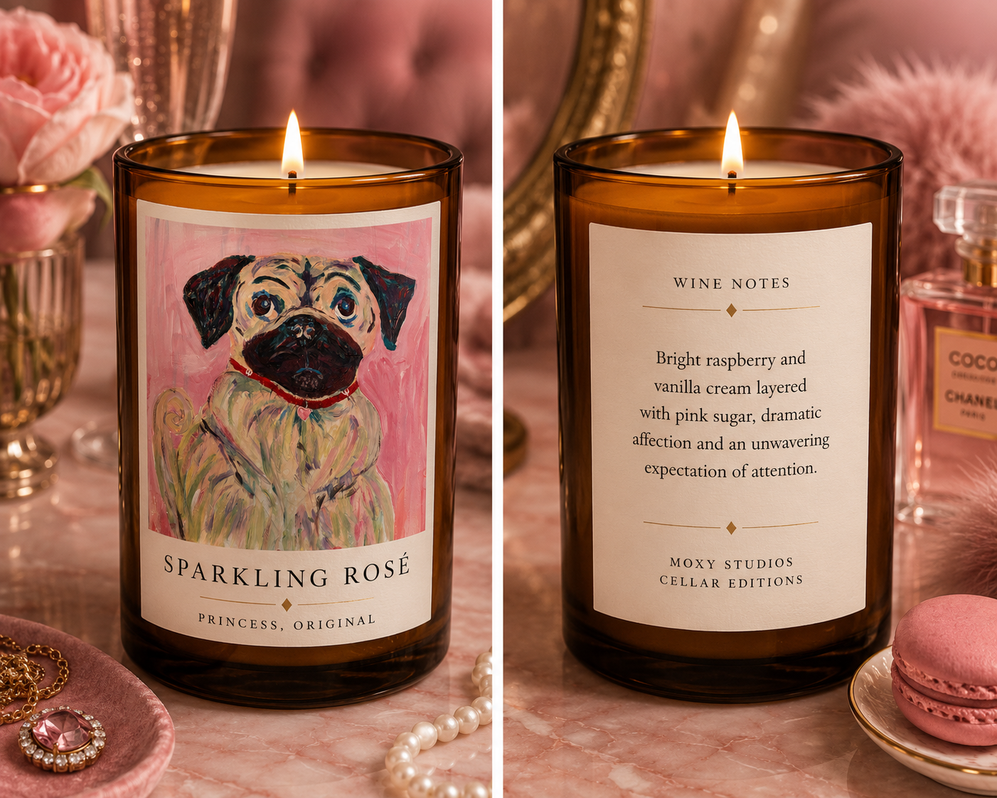 Original Art Candles from the Moxy Studios Cellar Collection