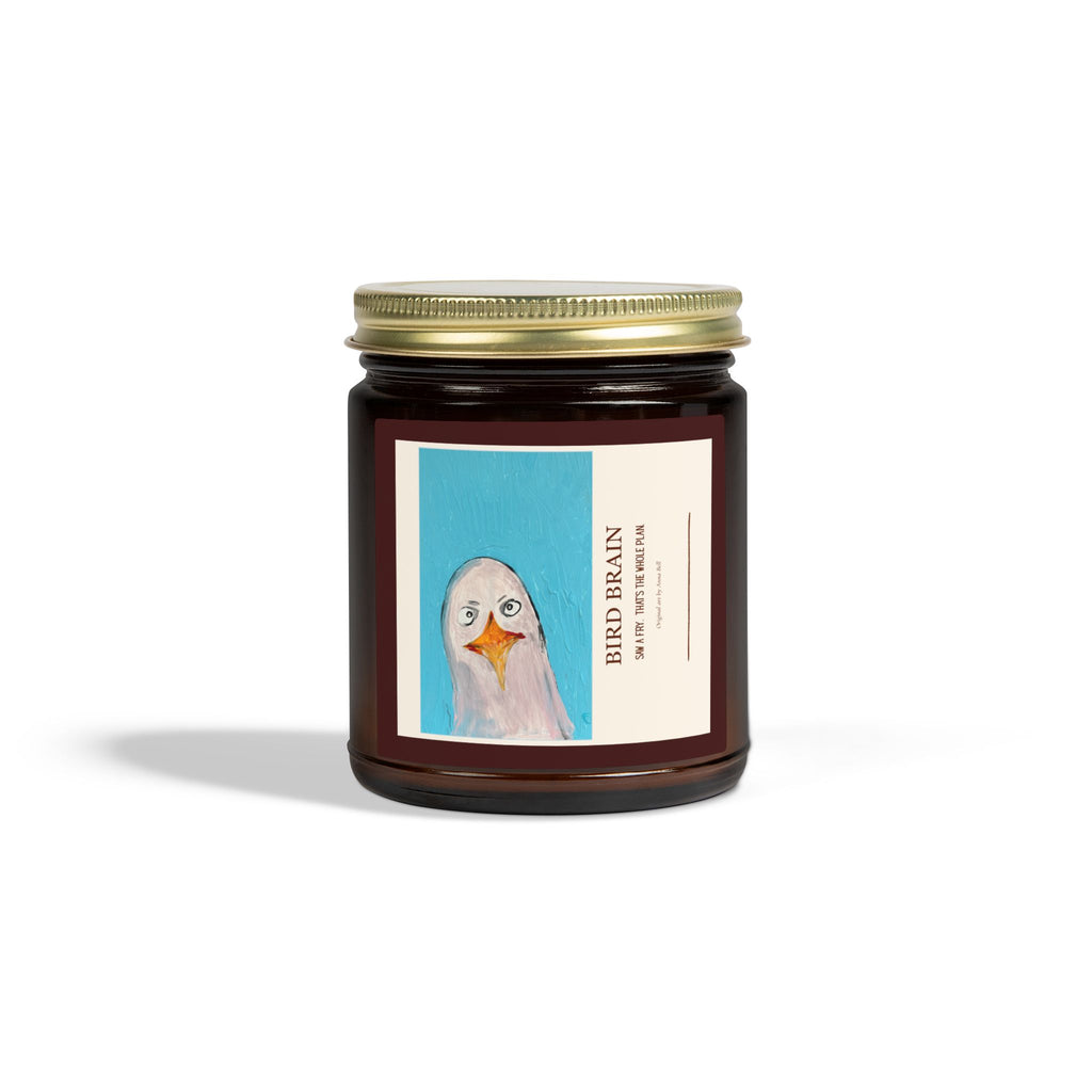 Coconut Apricot Scented Candle (4oz/9oz) — 'Bird Brain' Jar Candle