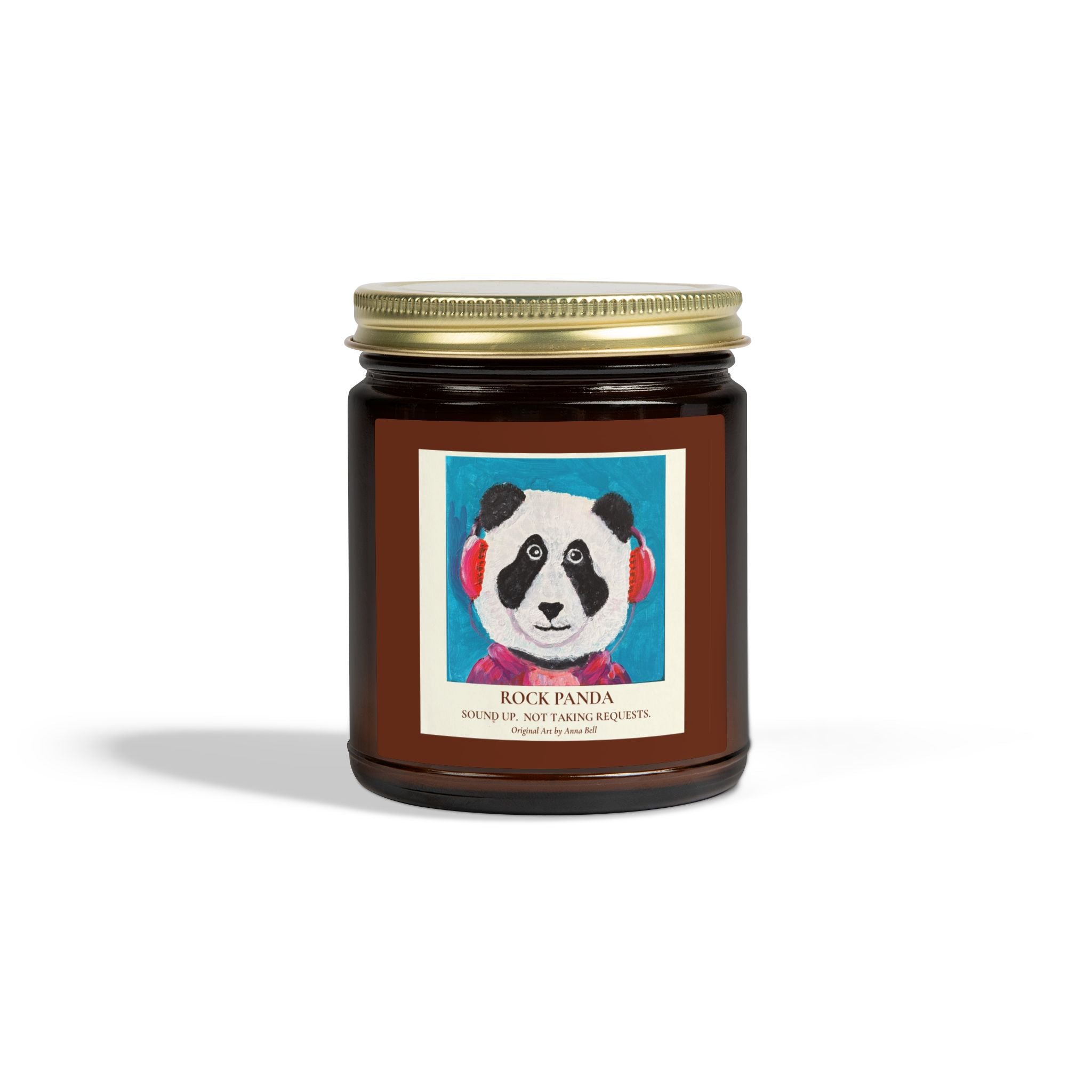 Rock Panda Art Candle -  Coconut Apricot Scented Candle (4oz & 9oz) Unique Gift