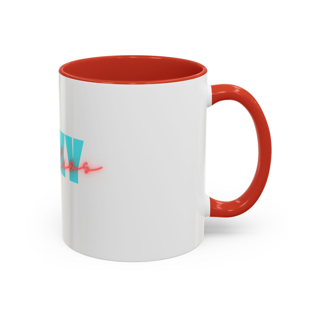 Moxy Cafe Accent Mug — Retro Turquoise & Neon Pink Coffee Cup (11/15oz)