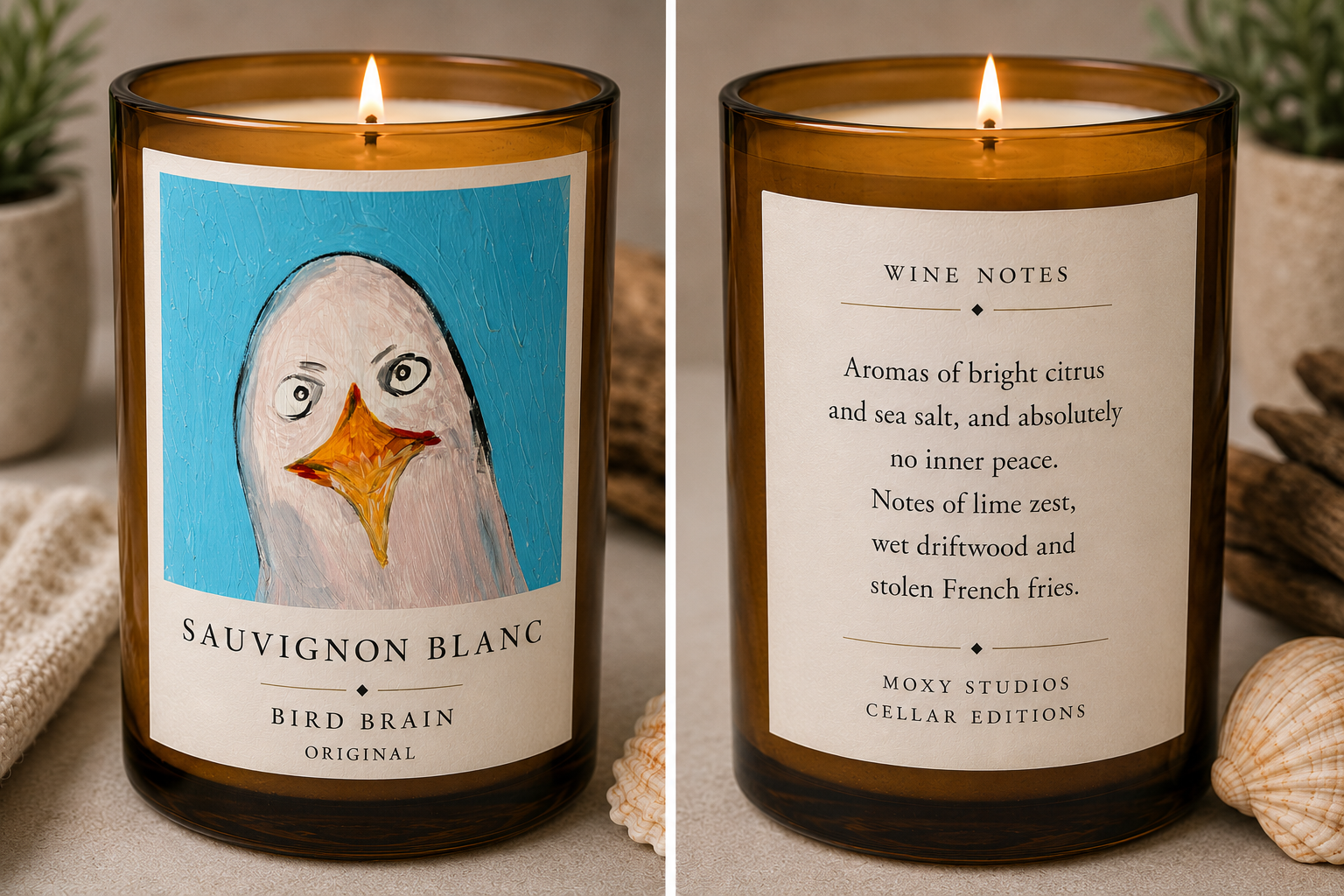 Original Art Candles from the Moxy Studios Cellar Collection
