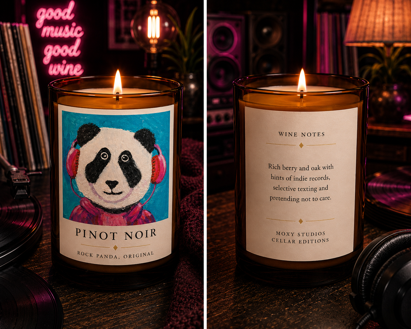 Original Art Candles from the Moxy Studios Cellar Collection