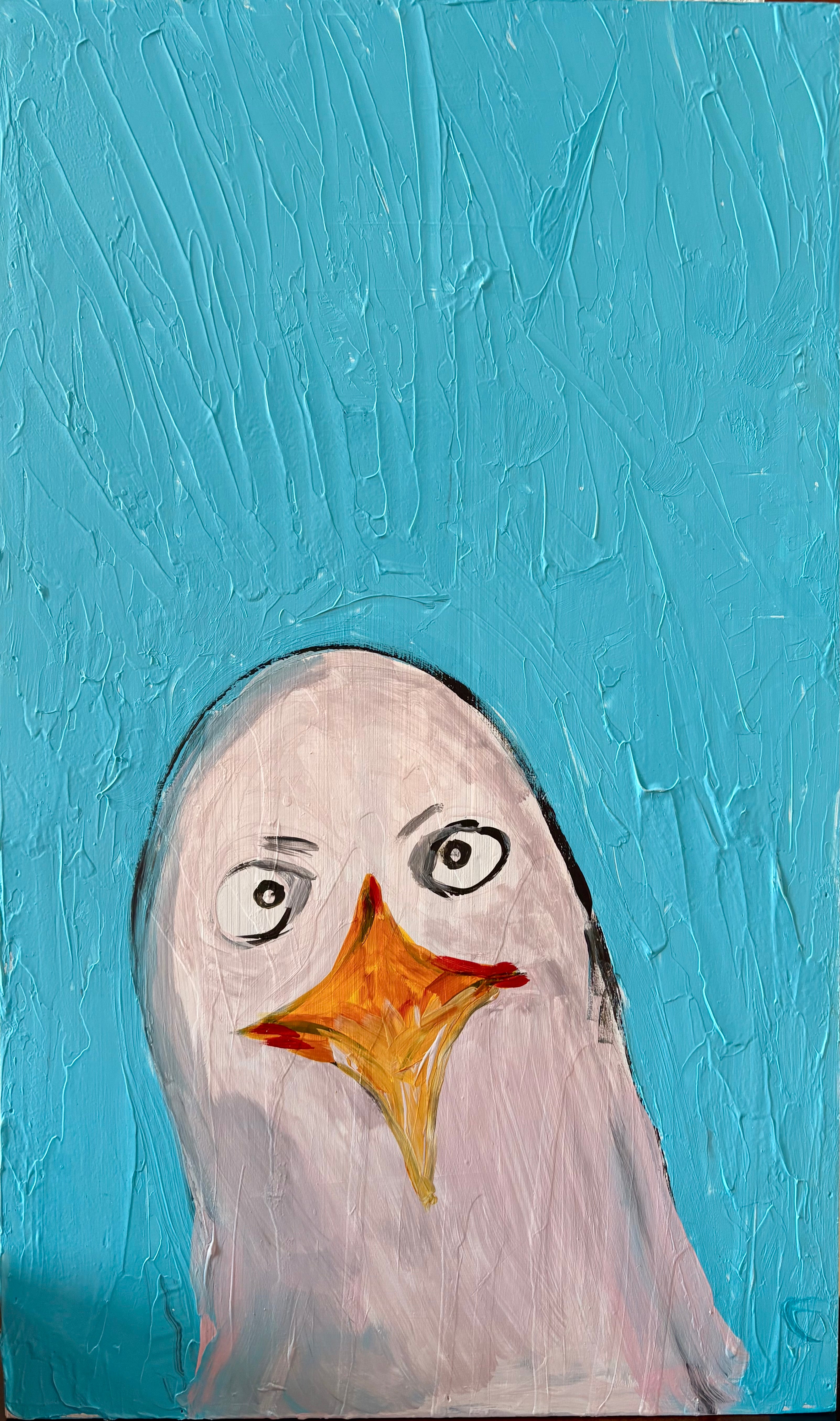 Bird Brain — Colorful Original Bird Art on Upcycled Frame | Moxy