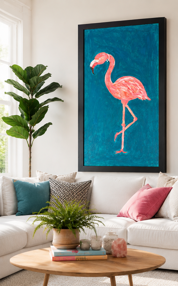 Palm Royale Flamingo Art Print