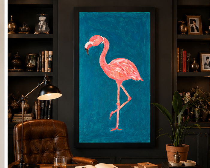 Palm Royale Flamingo Art Print