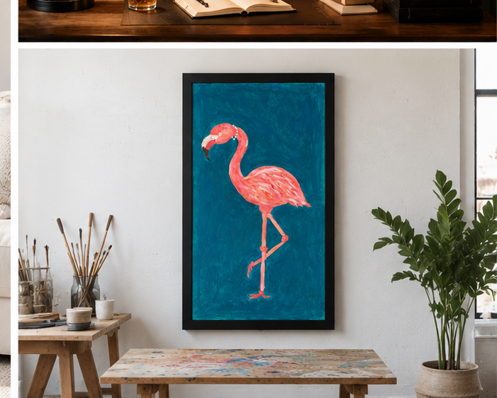 Palm Royale Flamingo Art Print