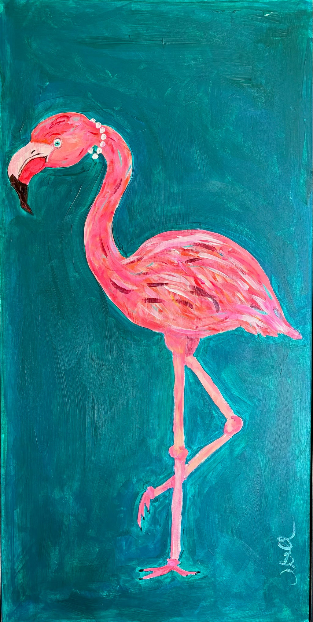 Palm Royale Flamingo Art Print